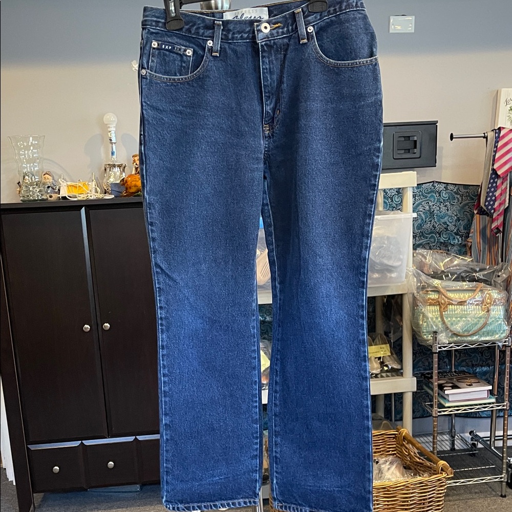 Express Blues Dark Blue woman’s Jeans boot cut high waist 100% cotton denim VTG